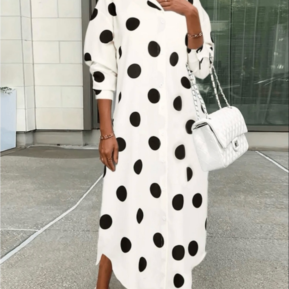 Polka Dot Long Sleeve Dress